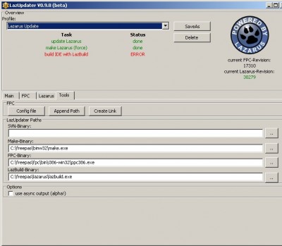 LazUpdater - Tools Einstellungen