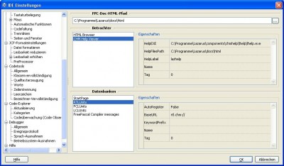 Offline Hilfe Einstellung Lazarus 0.9.30