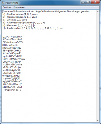 Screenshot Liste