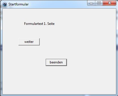 Vorgabe Startformular