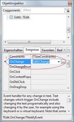 Ereignishandle für deine Edit