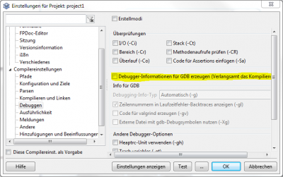 Projekteinstellungen