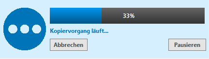 Panel während des Kopiervorgangs