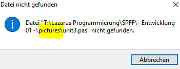 Fehlermeldung