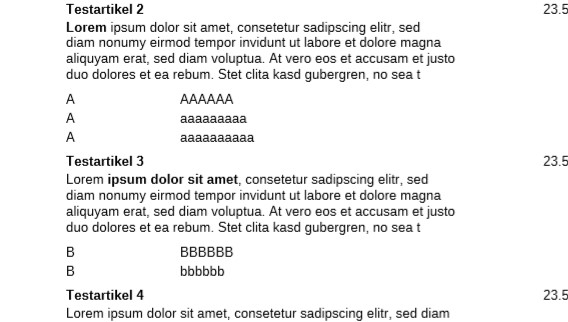 Jetzt sind die Abstände Ok