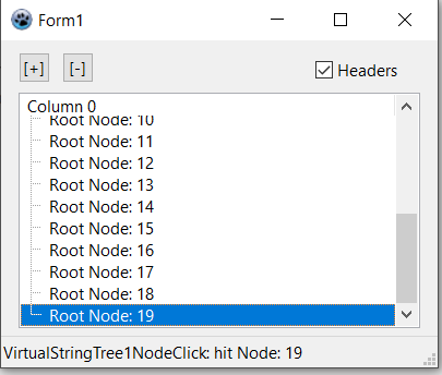 Passt besser! Node 19 wird in den View gescrollt (Original-Version aus Lazarus\Components und OnNodeClick statt onClick)